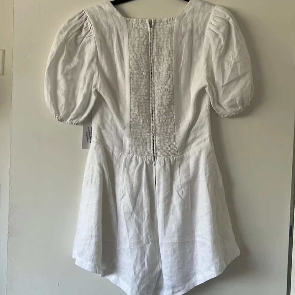 Reformation || Dionne White Linen Romper NWT - Picture 4 of 7
